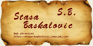 Staša Baškalović vizit kartica